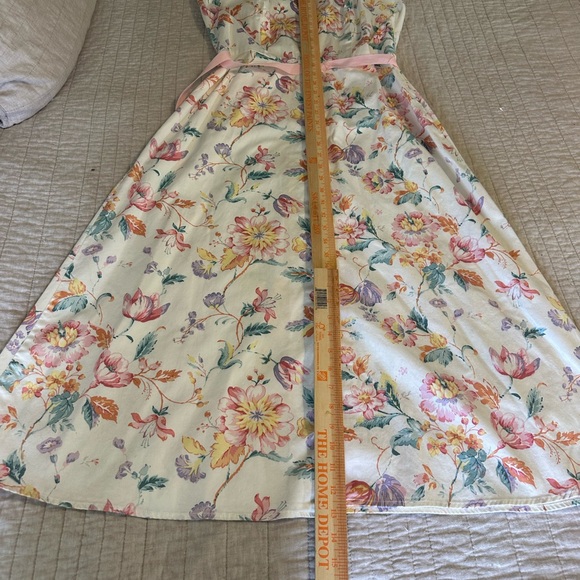 Vintage 80- 90's Y2K perceptions 14 Floral Midi Button up Dress cottage core - Picture 4 of 15